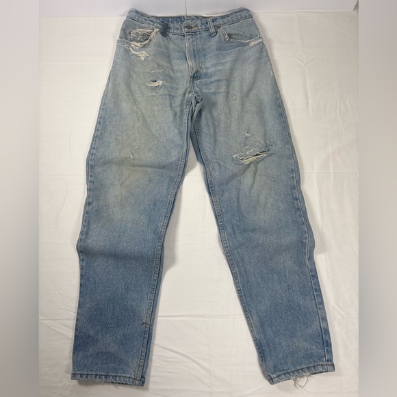 Vintage Levi’s 550 Orange Tab Jeans W31 L30 Light Wash Distressed - Picture 1 of 11